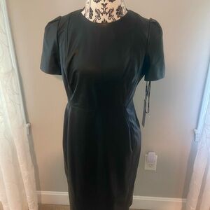 NWT Calvin Klein faux leather sheath dress. Size 12